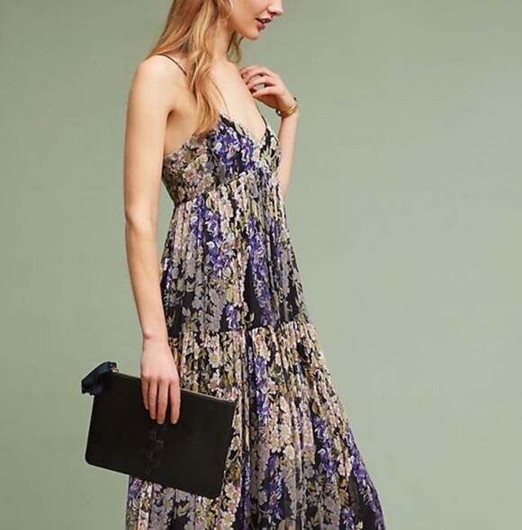 Floreat Dresses & Skirts - Anthropologie Floreat Dahlia Floral Pleated Maxi Dress